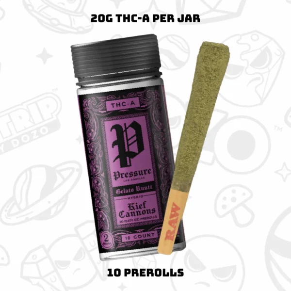 2g PRESSURE KIEF CANNON PREROLLS 10ct JAR 2g PRESSURE KIEF CANNON PREROLLS 10ct JAR